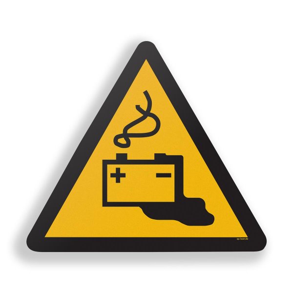 INFLOORMA PRO | Bodenschild | W026 - Warnung vor Gefahren durch das Aufladen von Batterien