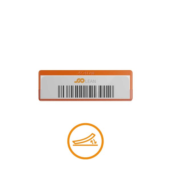 25 Stk. | Etikettenhalter SINGLE | 107x35 mm | orange | mit 1 mehrfach ablösbaren Klebestreifen