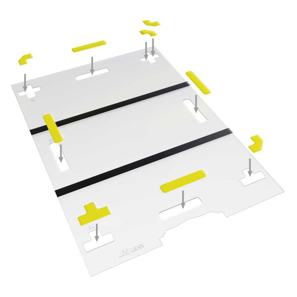 Verlegehilfe zur Kennzeichnung von Stellplätzen mittels Symbolen