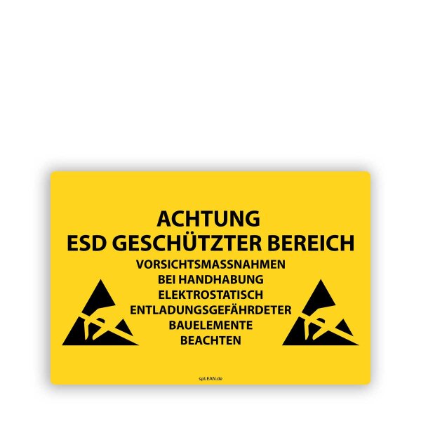 1 Stk. | INFLOORMA PRO | 450 x 300 mm | Bodenschild |  Achtung ESD geschützter Bereich