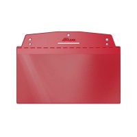 10 Stk. | Sichttasche 1/3 DIN quer | rot | mit Schlitz und Lochung