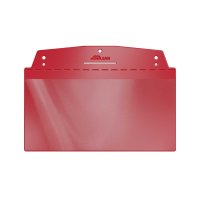 10 Stk. | Sichttasche 1/3 DIN A4 quer | rot | mit 2 Selbstklebestreifen